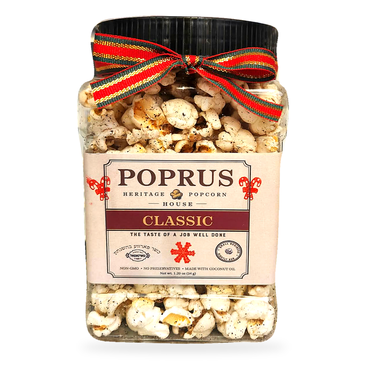 Christmas Classic Popcorn - 1.20 oz Jar + Printable Word Scramble Game