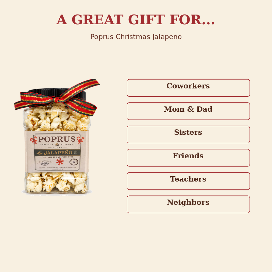 Christmas Jalapeno Popcorn - 1.20 oz Jar + Printable Matching Game