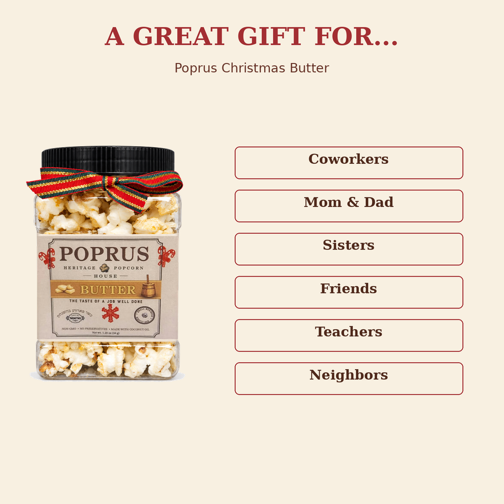 Christmas Butter Popcorn - 1.20 oz Jar + Printable Crossword Game