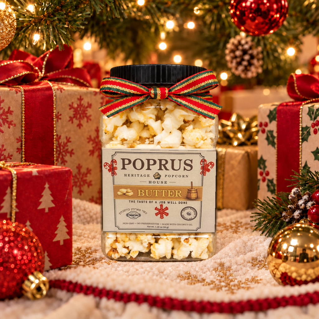 Christmas Butter Popcorn - 1.20 oz Jar + Printable Crossword Game