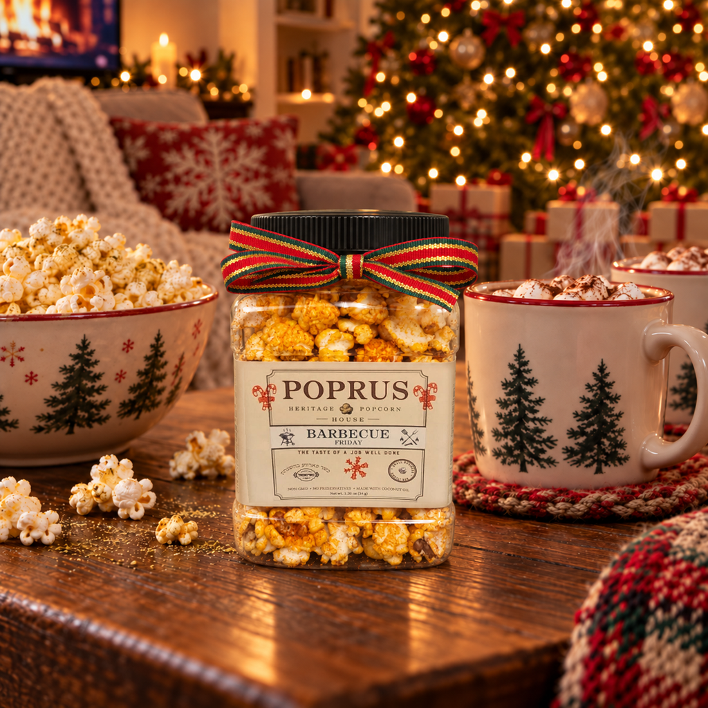 Christmas Barbecue Friday Popcorn - 1.20 oz Jar + Printable Popcorn Trail Board Game