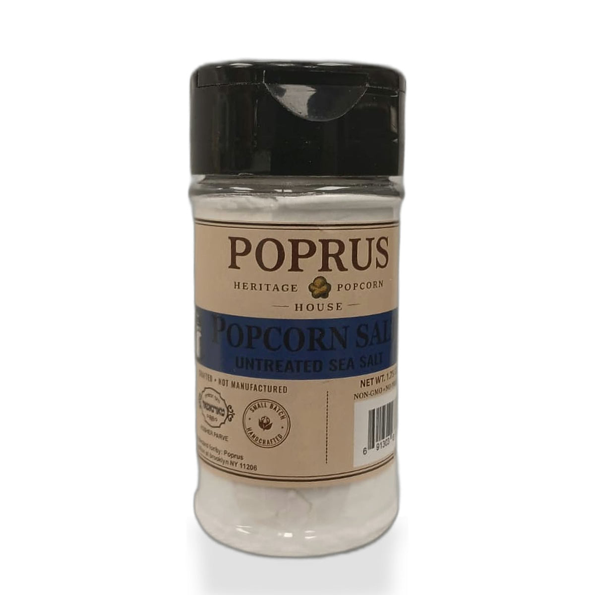 Fine Popcorn Salt, Sea Salt Shaker for Popcorn & Fries, Kosher, 1.75 oz