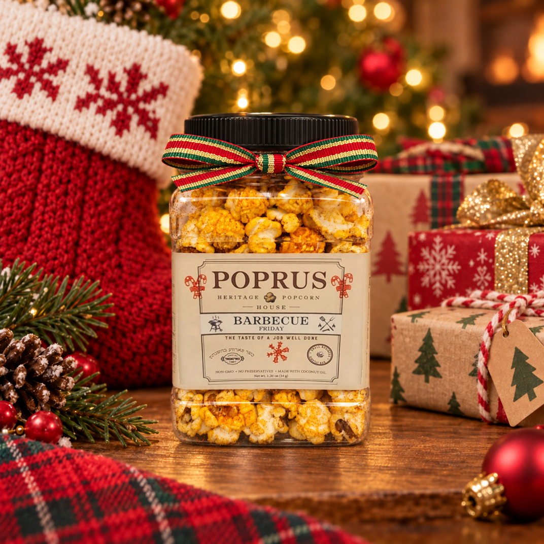 Christmas Barbecue Friday Popcorn - 1.20 oz Jar + Printable Popcorn Trail Board Game