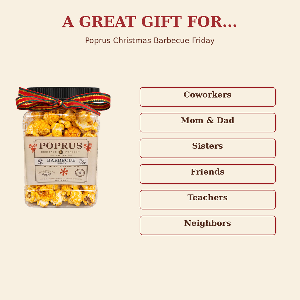 Christmas Barbecue Friday Popcorn - 1.20 oz Jar + Printable Popcorn Trail Board Game