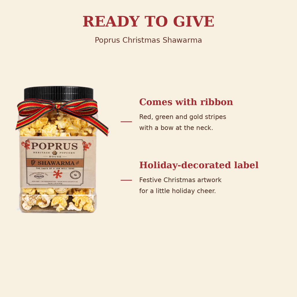 Christmas Shawarma Popcorn - 1.20 oz Jar + Printable Bingo Game