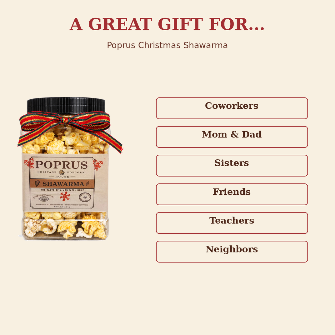 Christmas Shawarma Popcorn - 1.20 oz Jar + Printable Bingo Game