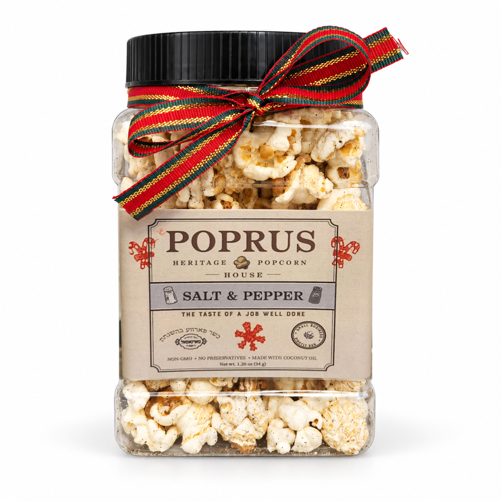 Christmas Salt & Pepper Popcorn - 1.20 oz Jar + Printable Word Search Game