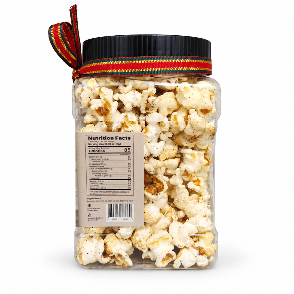Christmas Salt & Pepper Popcorn - 1.20 oz Jar + Printable Word Search Game