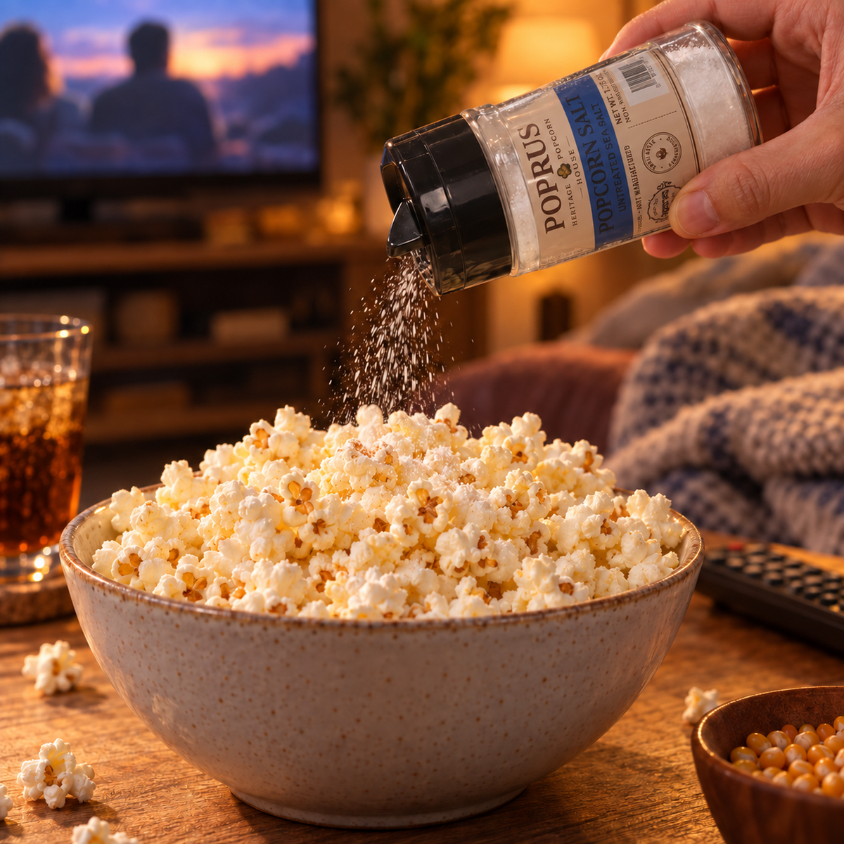 Fine Popcorn Salt, Sea Salt Shaker for Popcorn & Fries, Kosher, 1.75 oz
