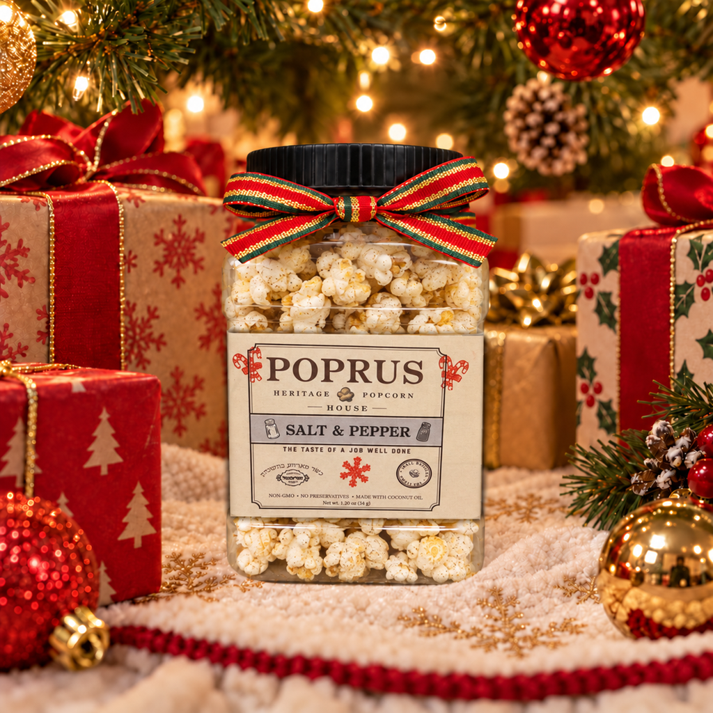 Christmas Salt & Pepper Popcorn - 1.20 oz Jar + Printable Word Search Game