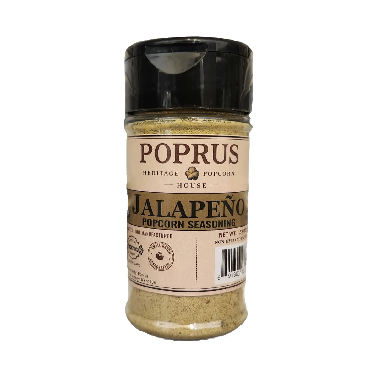 Jalapeno Popcorn Seasoning, Spicy Garlic Jalapeno Topping, Kosher, 1.55 oz Shaker