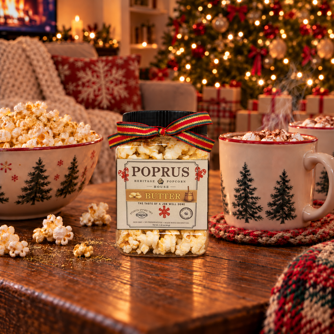 Christmas Butter Popcorn - 1.20 oz Jar + Printable Crossword Game
