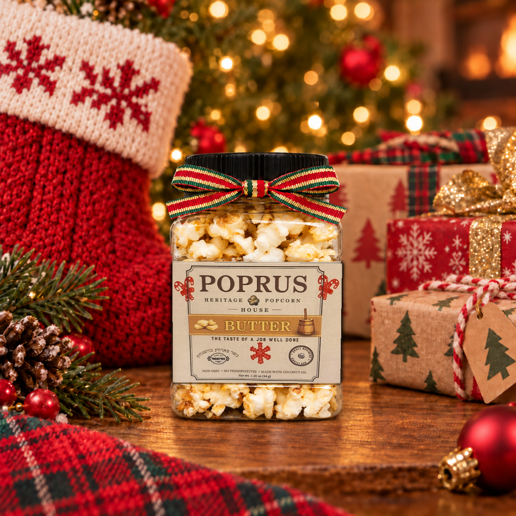 Christmas Butter Popcorn - 1.20 oz Jar + Printable Crossword Game