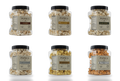 POPRUS 6-Flavor popcorn bundle. Six 1.20 oz bottles of hand-popped kosher popcorn in one gift-ready box.