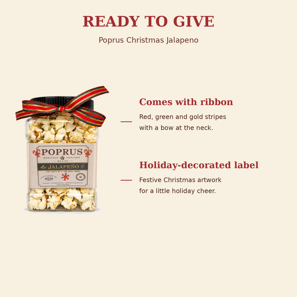 Christmas Jalapeno Popcorn - 1.20 oz Jar + Printable Matching Game